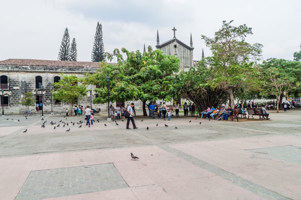 Parque Central Square in Leon, Nicaragua