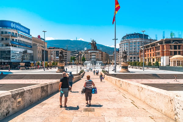 City Center Square in Skopje, Macedonia