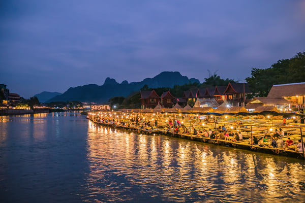 The Nam Song River in Vang Vieng, Laos
