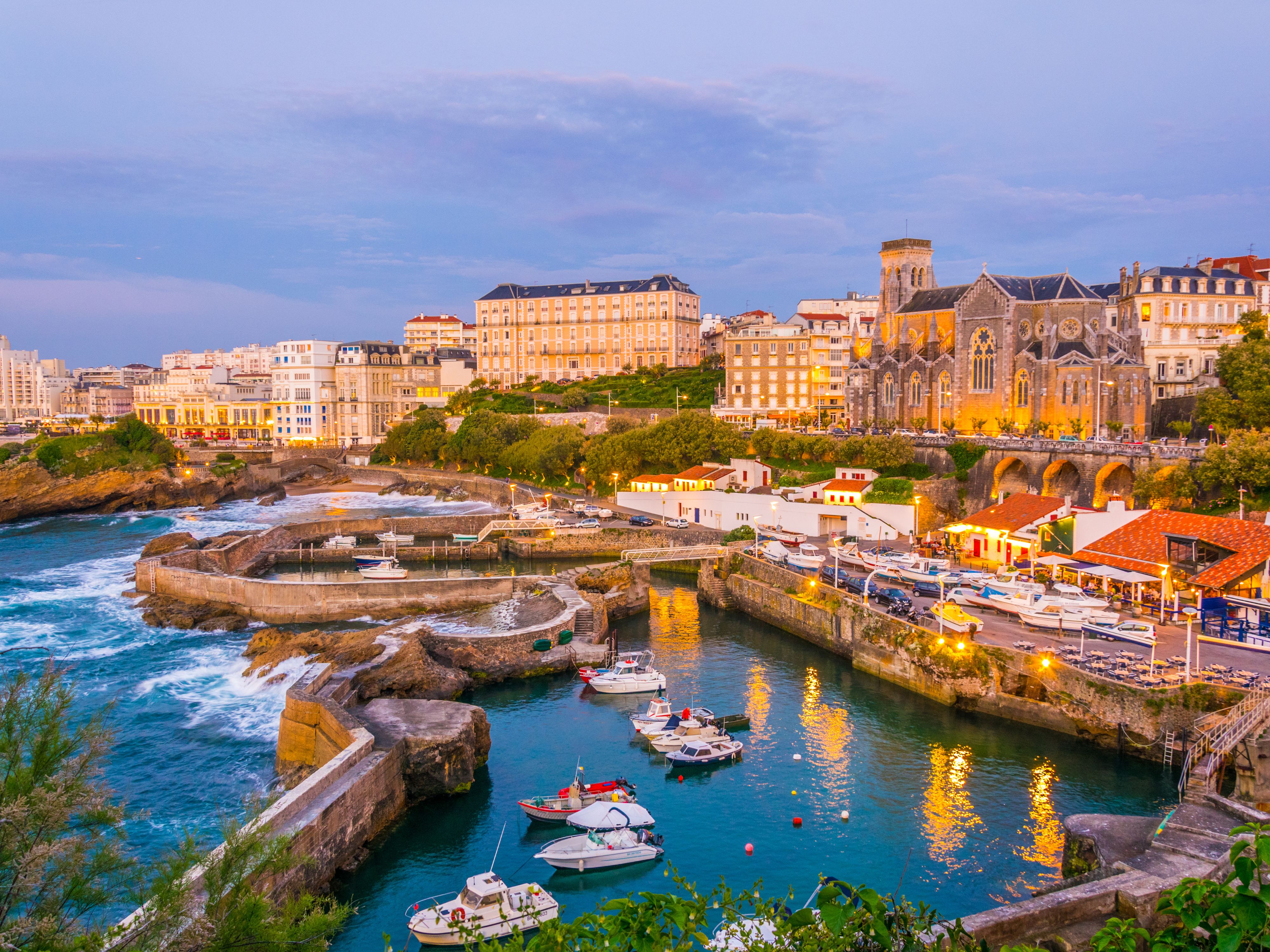 Sunset in Biarritz, France