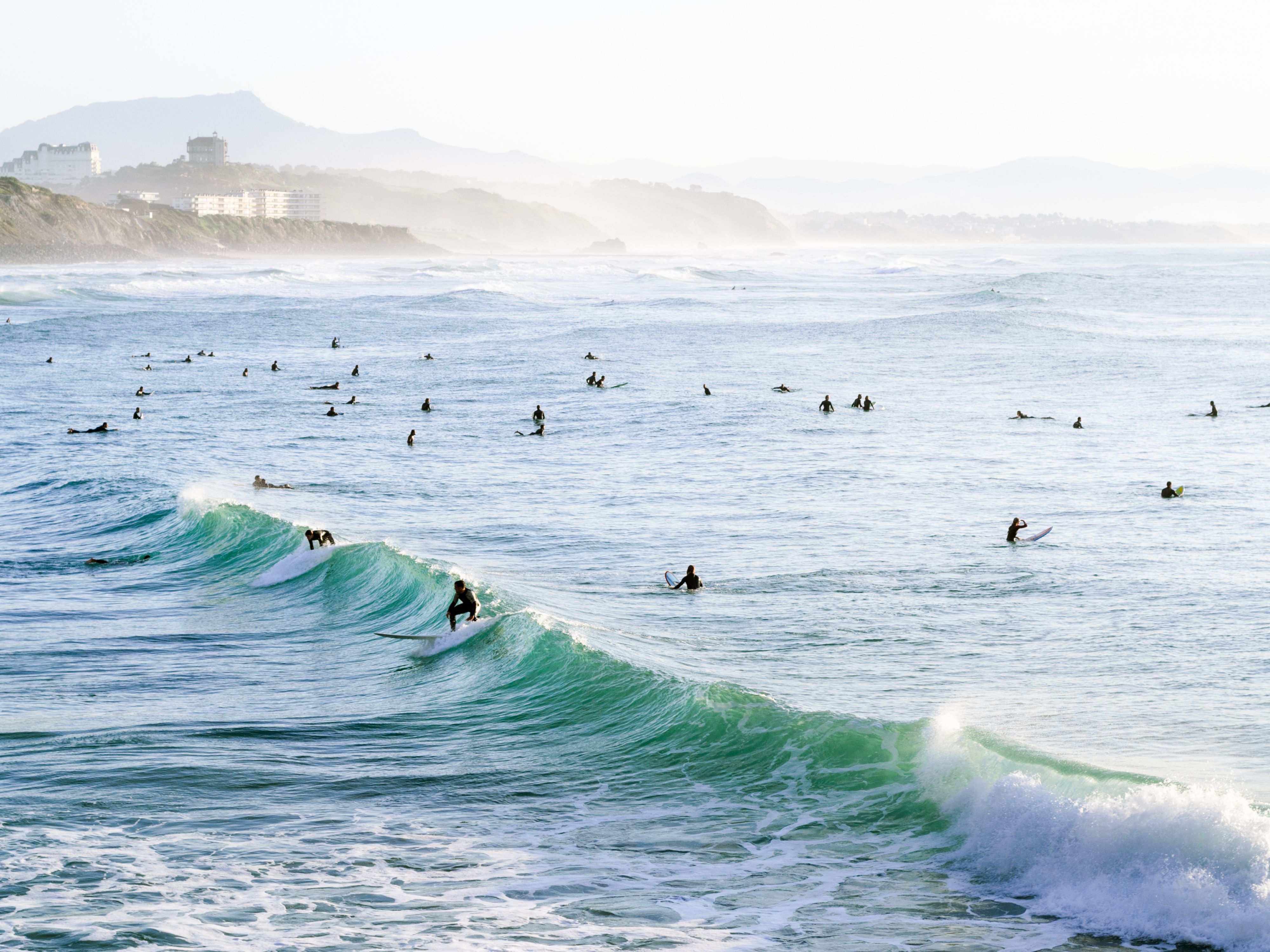 Surfers in Biarritz, France