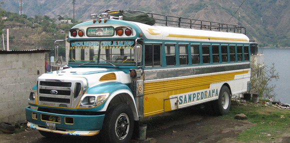 Chicken Bus in San Pedro La Laguna, Guatemala