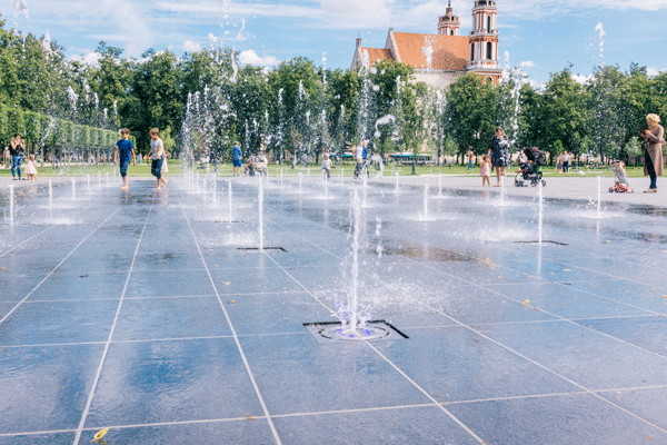 Lukiskiu Square in Vilnius, Lithuania
