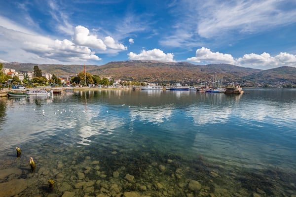 Ohrid Lake in Macedonia, one of the deepest and oldest lakes in the world
