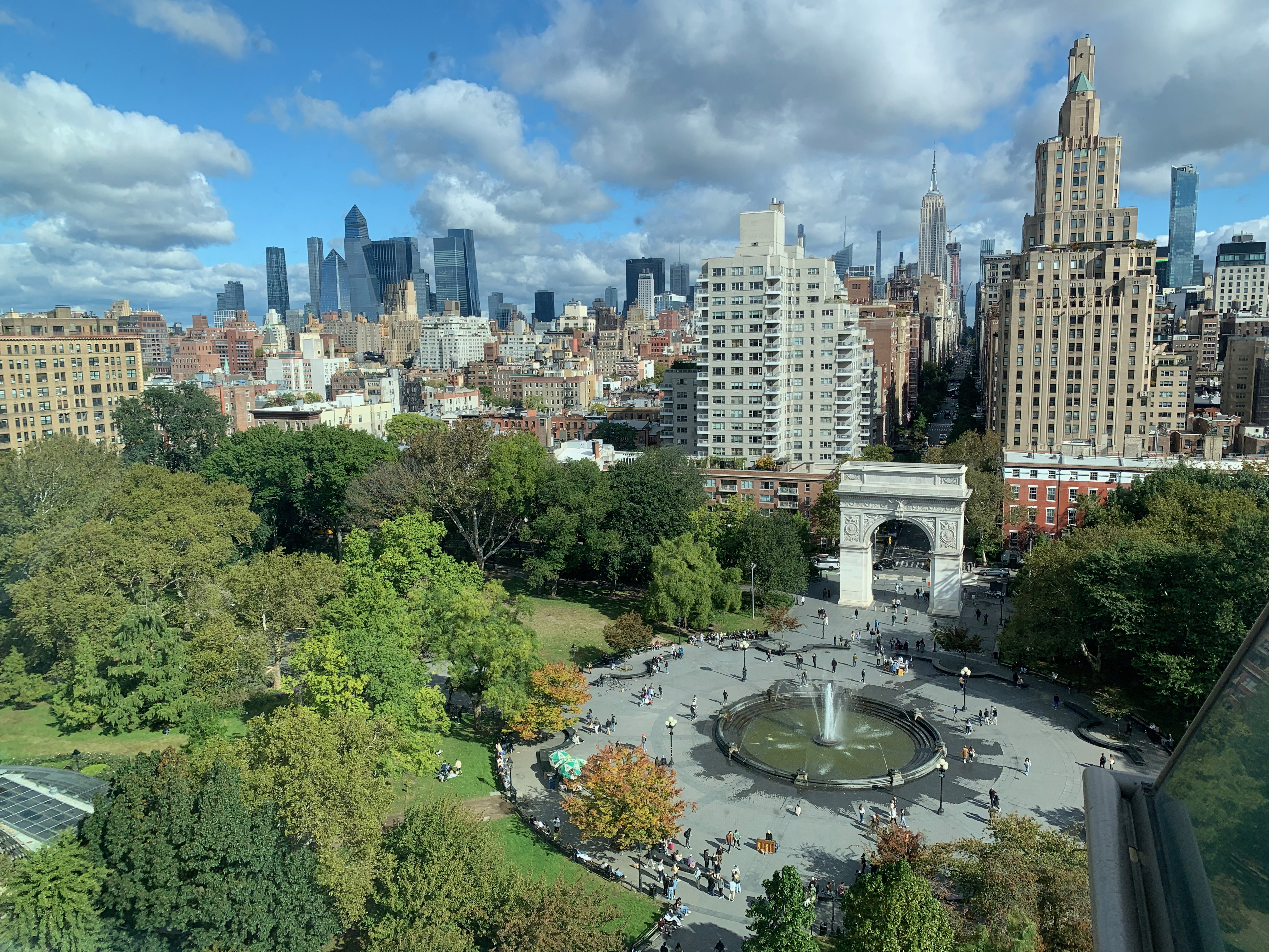 View of Washington Square Park from NYU's Kimmel Center