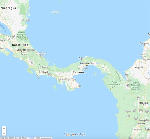 map panama