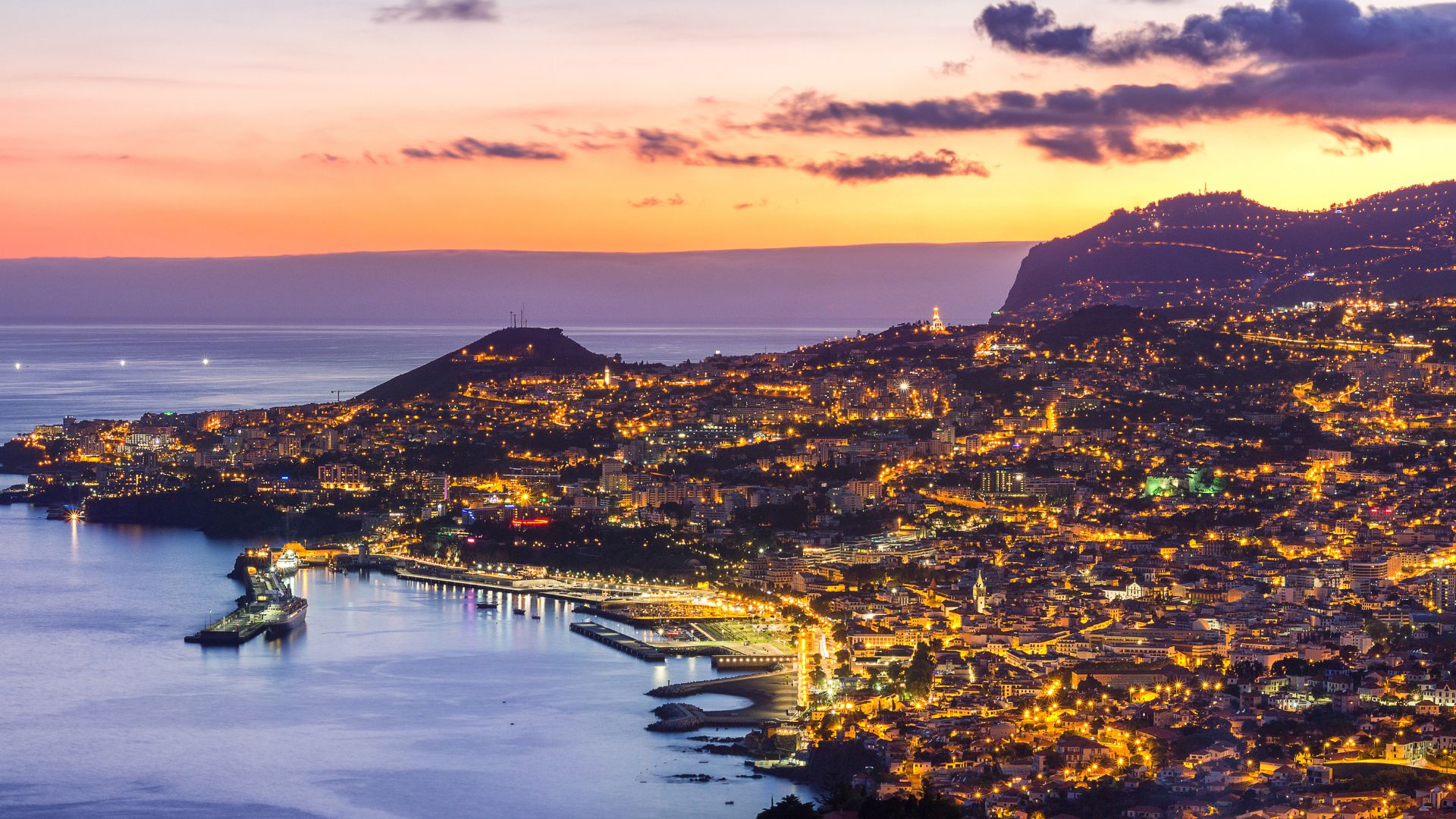 Sunset in Funchal, Portugal (Madeira Island)